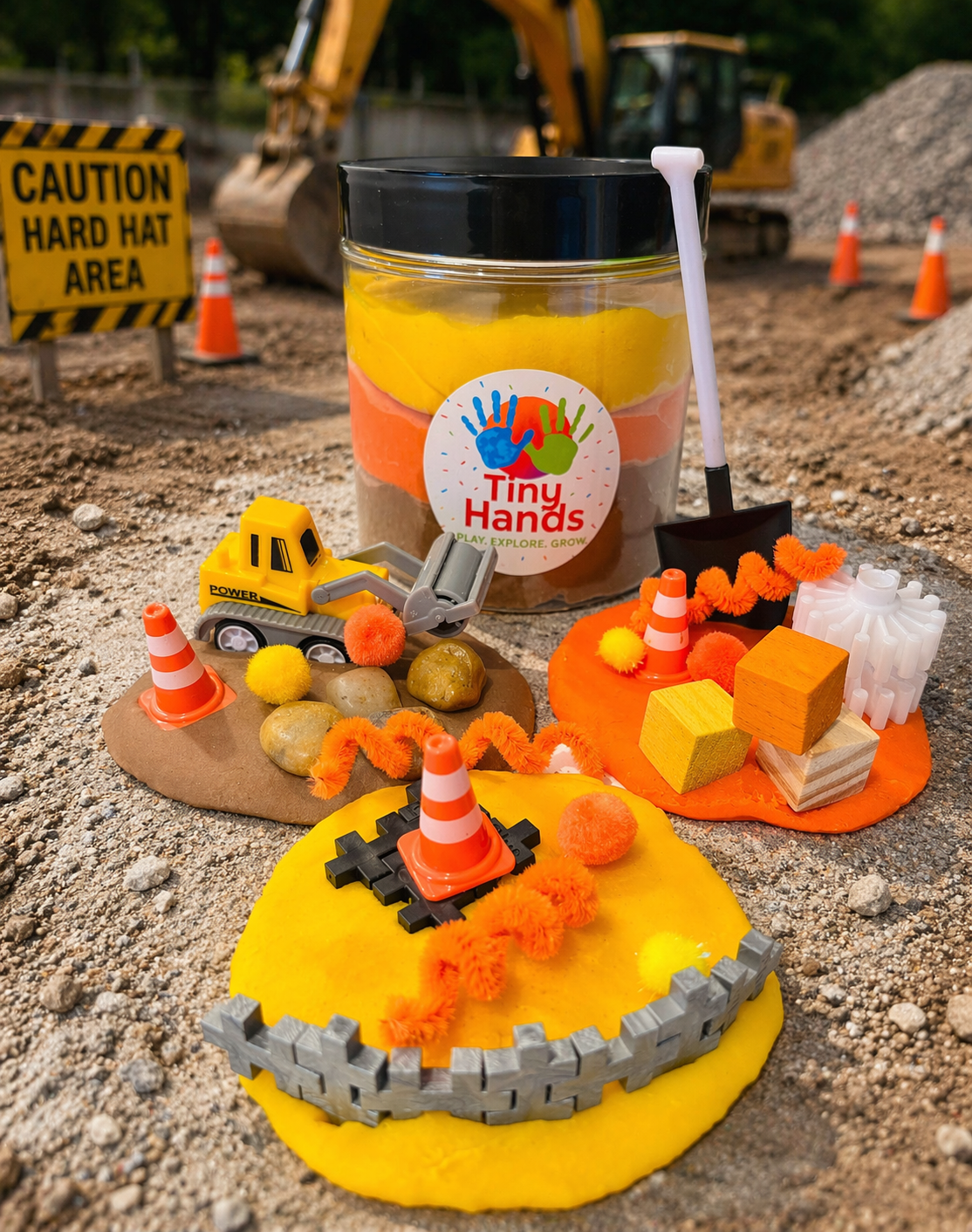 Construction Play-Dough Jar