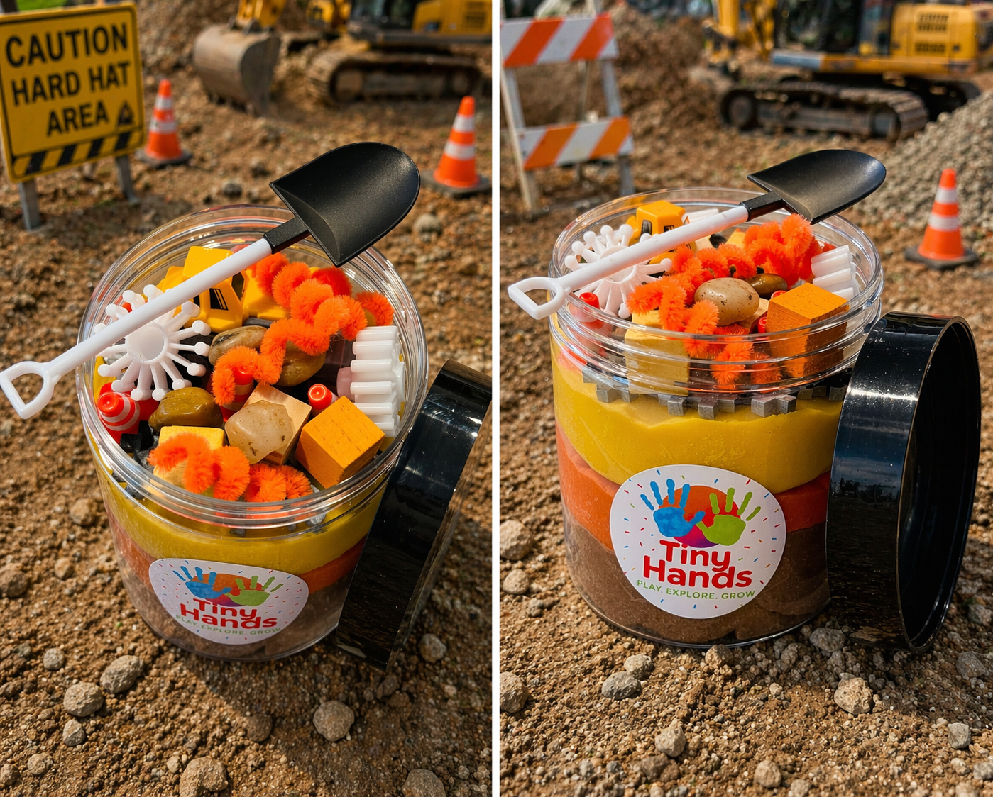 Construction Play-Dough Jar