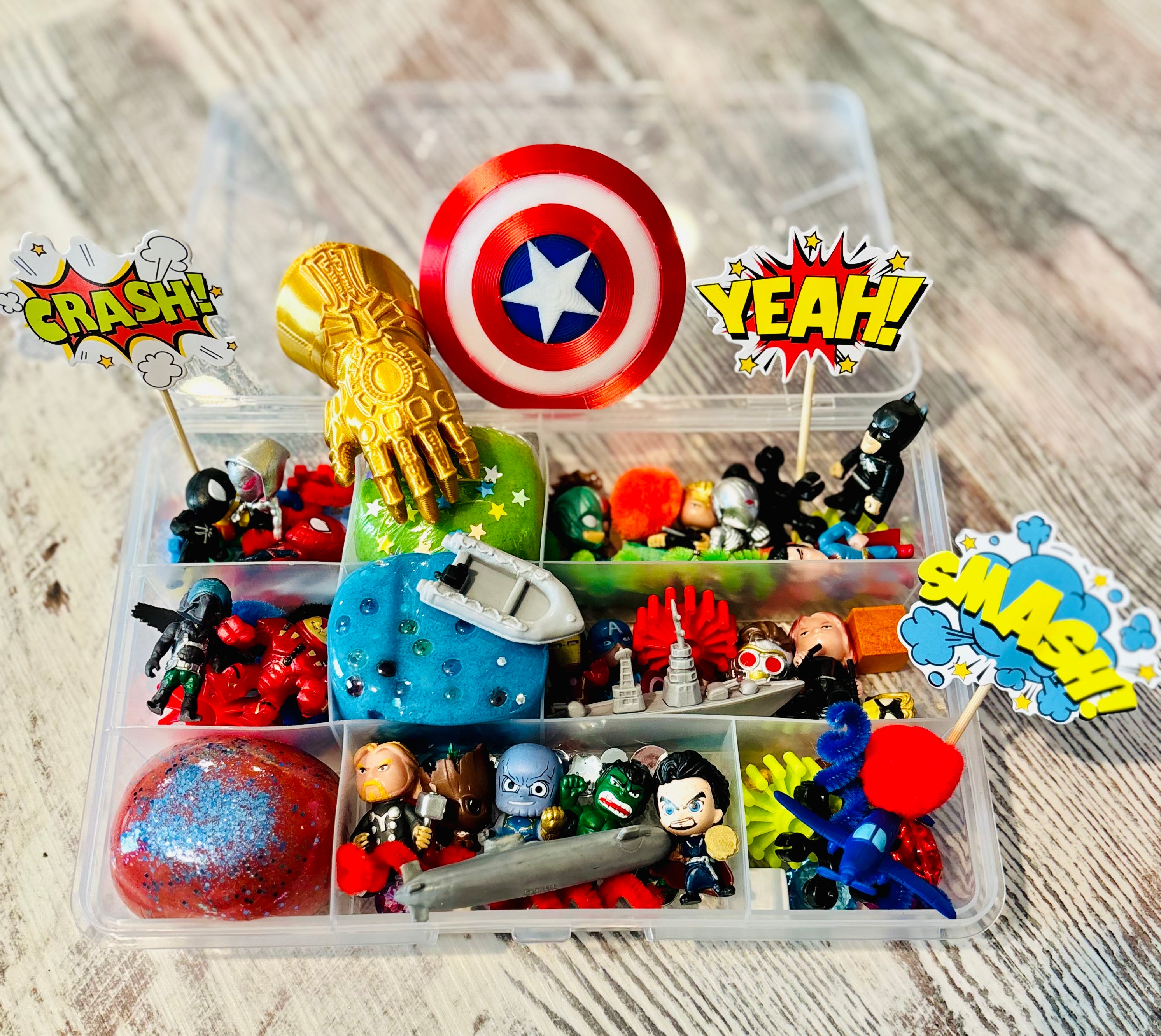 Small Superhero Play-Dough Sensory Kit