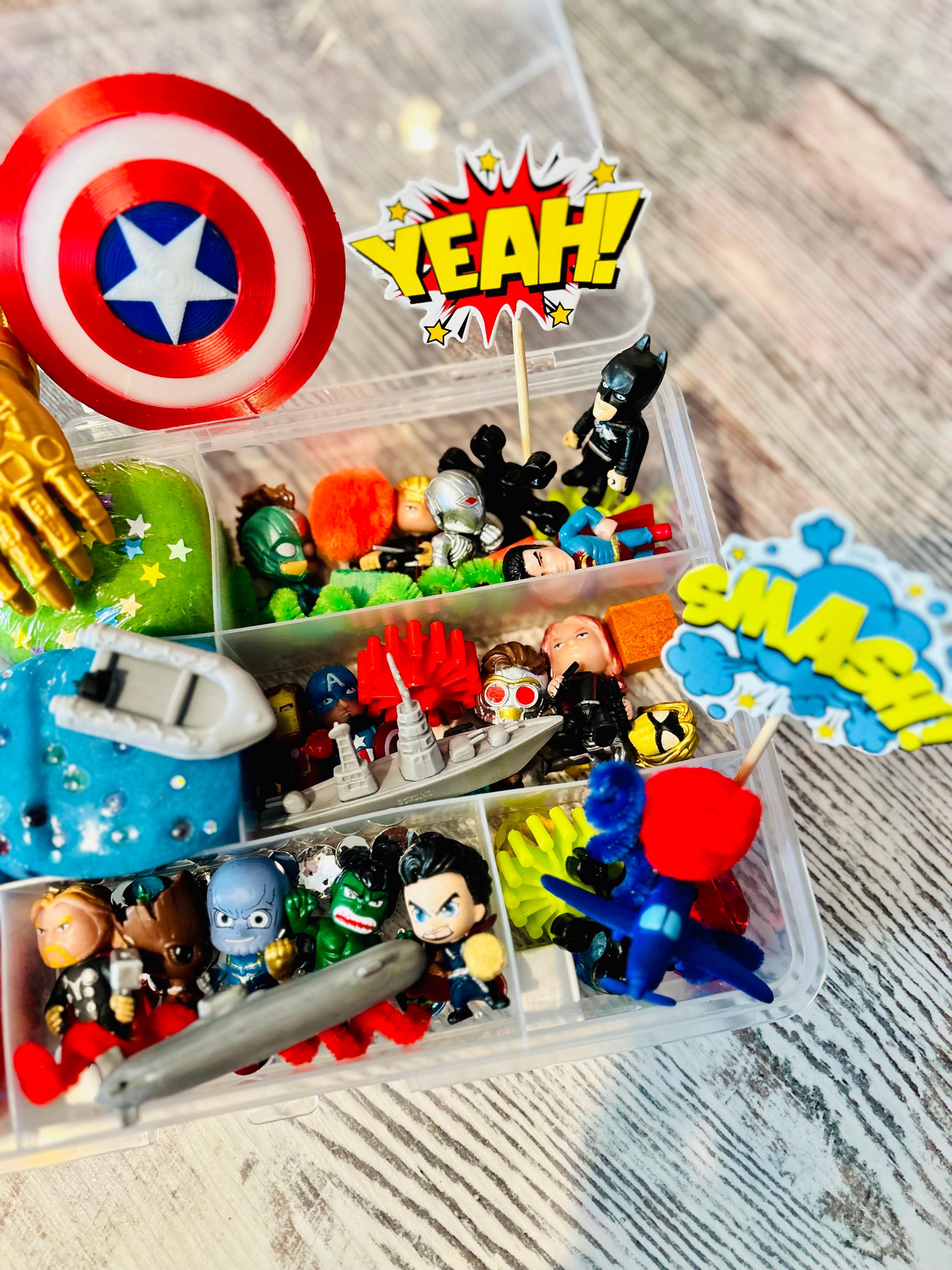 Small Superhero Play-Dough Sensory Kit