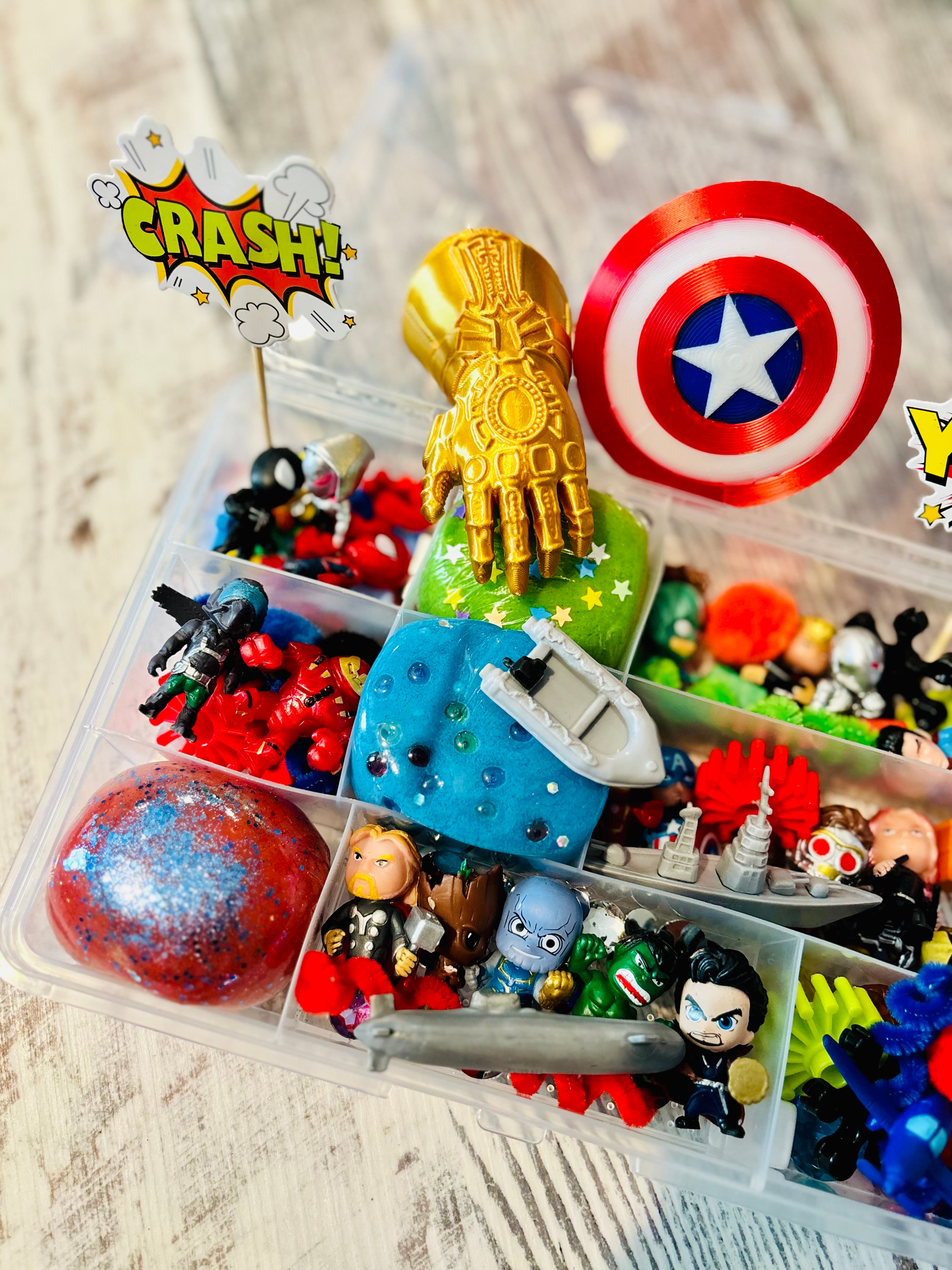 Small Superhero Play-Dough Sensory Kit