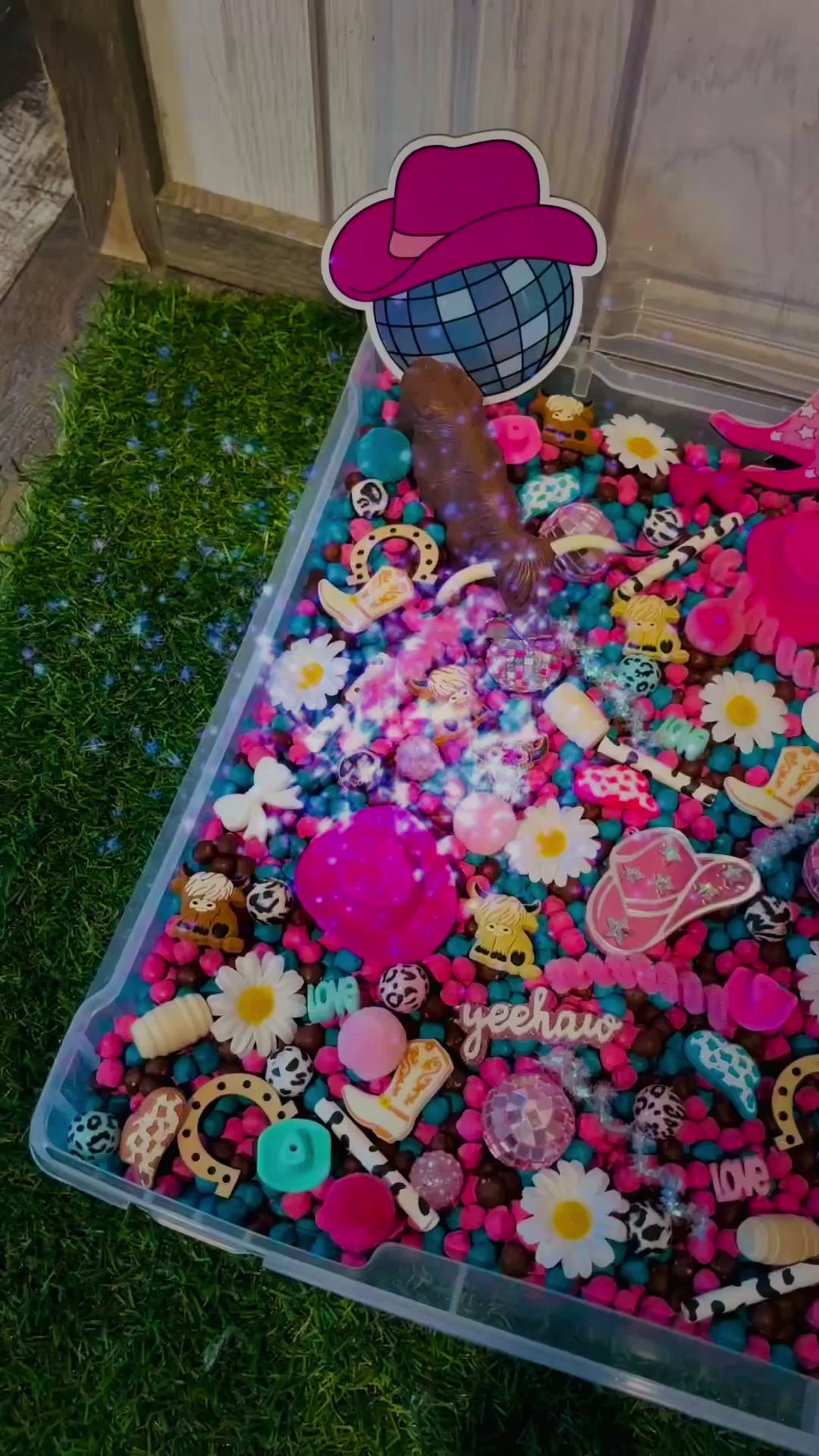 Medium Pink Cowgirl Sensory Bin