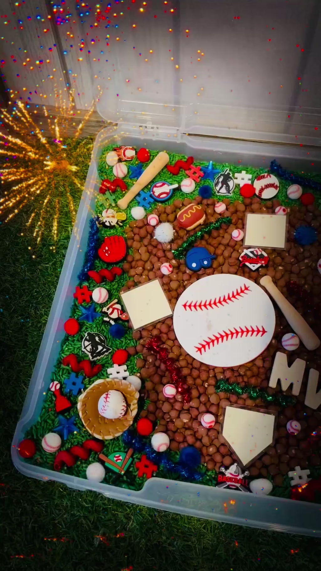 Medium Take Me Out To The Ball-field Sensory Bin